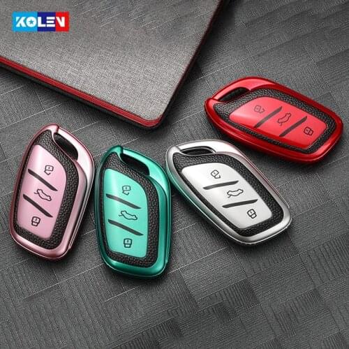 Leather + TPU Car Remote Key Full Cover Case Fob Shell For MG ZS MG6 EV EZS HS EHS 2019 2020 For Roewe RX5 i5 i6 RX3 RX8 ERX5