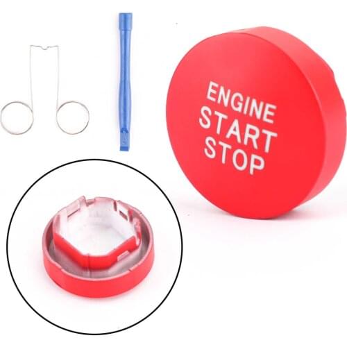 Artudatech Red Engine Start Stop Switch Button Fit for Toyota RAV4 Prado CHR Alpha Camry Car Interior