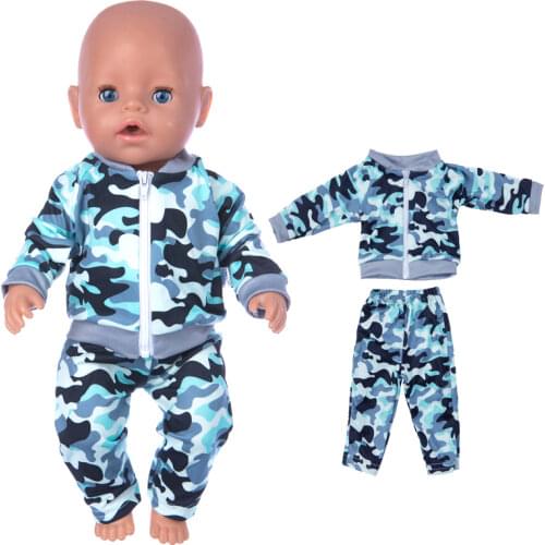 Doll clothes 43cm Baby Doll Boy grey hoody sweater and pants for 18 Inch American Generation Girl Doll Leisure Outfits