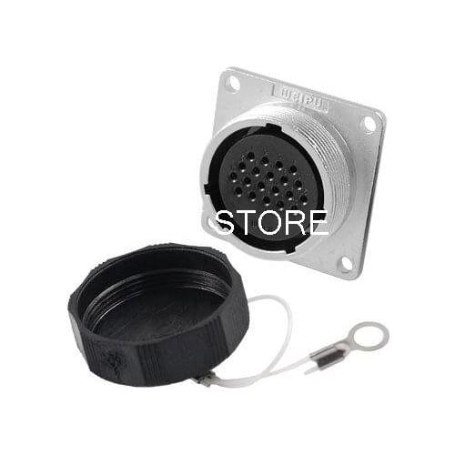 Square Panel 28mm Base 20 Pins Aviation Air Connector Socket AC 400V WS28-20