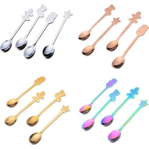 New Year 2021 Metal Merry Christmas Spoons Xmas Party Tableware Ornaments Christmas Decorations for Home Table Navidad Noel Gift