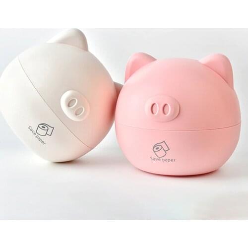 Cute Pig Tissue Box Kitchen Towel Holder Plastic Roll Paper Storage Box Bathroom Organizer Napkin Container Toilet Accessories