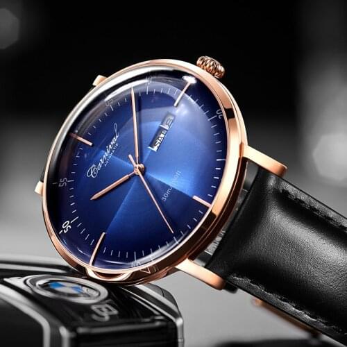 CARNIVAL Men Watch 2019 Hot Wrist Brand Luxury Famous Male Clock Automatic Watch Blue Dial Watch Casual Relogio Masculino MIYOTA