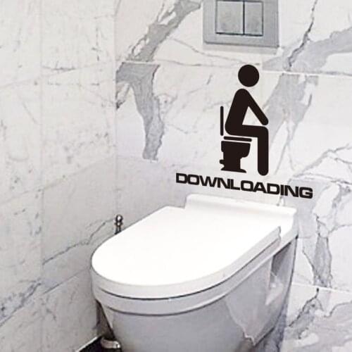 Washroom downloading Wall Sticker Bathroom Decor Toilet Door Vinyl Decal Transfer Vintage Decoration Wall Art Home Decor Sticker