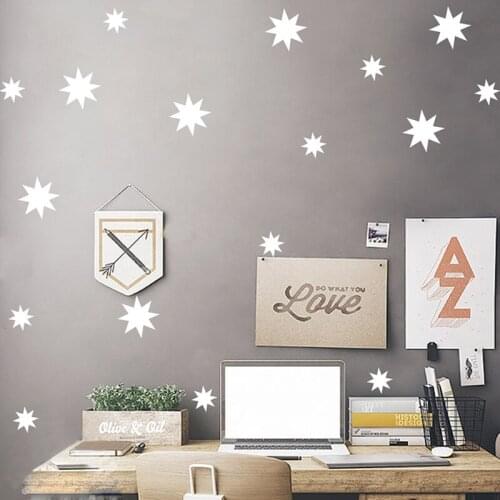 Nordic style Five-pointed star Wall Sticker DIY Wall Art Decals for kids children bedroom nursery home decoration 76pcs A10-019