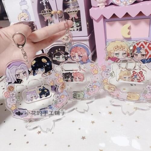 JOJOs Bizarre Adventure Golden Wind Kujo Jotaro Giorno Giovanna Cosplay Acrylic Desk Stand Figure Model Pendant Keychain Toy