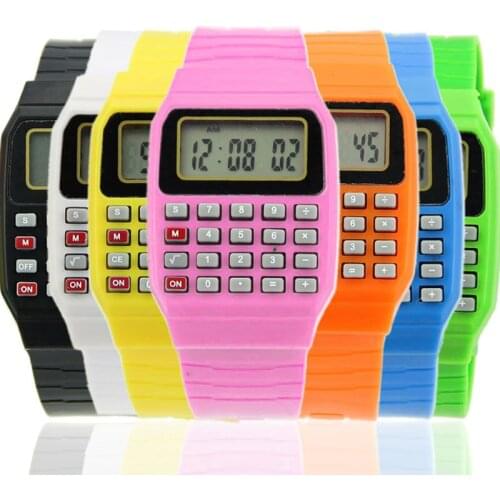 New Fad Children Silicone Date Multi-Purpose Kids Electronic Calculator Wrist Watch Drop Shipping