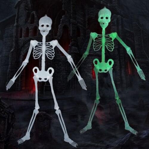 NEW 3D Halloween Horror Luminous Movable Skull Skeleton Props Glow Evil Party Favors Scary Halloween Decoration