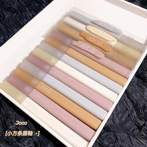 Nude makeup lip gloss for women cosmetic slim tube appearance rose red brown coffee matte liquid lipstick AC421