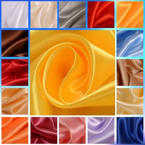Solid Color Satin Material For Clothing Lining Gift DIY Scarf Silky Charmeuse Fabric By The Meter Wedding Decoration Textile