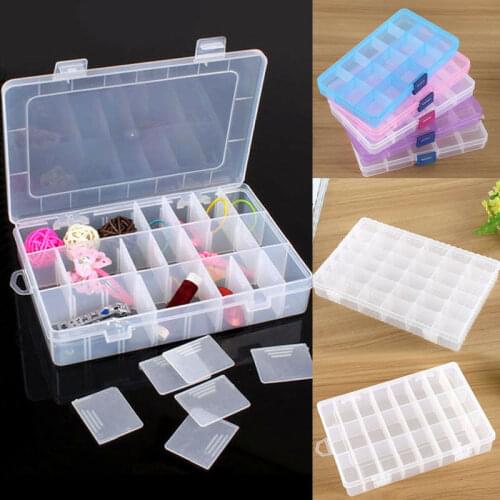 15/24/36 Grids Transparent Clear Plastic Box Detachable Beads Jewelry Storage Bag Box Cases Rhinestone Organizer Display Box