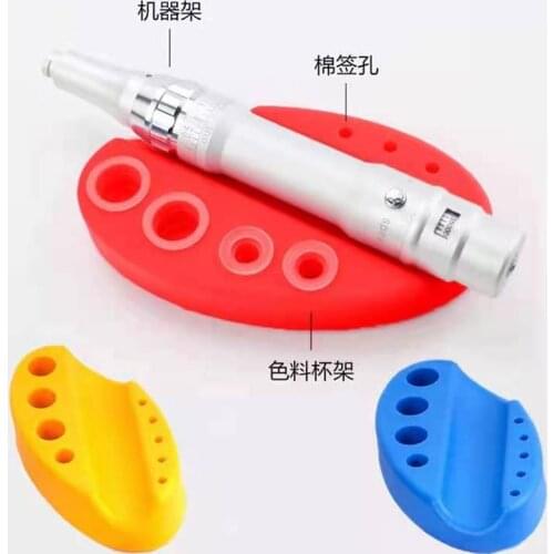 Oval Silicone Tattoo Ink Cups Caps Pen Holder Stand Rack Pigment Cup Stand Holder Machine Permanent Makeup Tattoo Accessories
