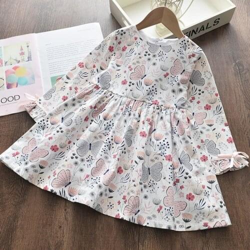 Girls Dress 2021 New Autumn Children Floral Princess Vestidos Long Sleeve Kids Baby Spring Mesh Party Clothing