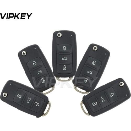 Remotekey 5pcs Flip car remote key for VW Volkswagen Beetle Golf Eos Polo 2011 2012 2013 3 button 5K0 837 202 AD ID48 434Mhz