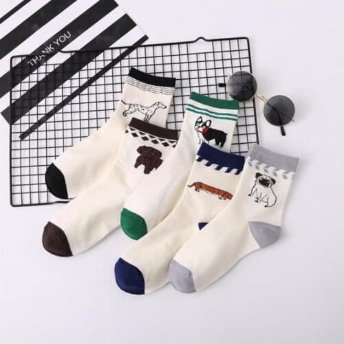 Recommend !Lovely Men cartoon socks autumn-winter fashion animal socksMen and Boys funny cotton patterned dog Crew sock Men
