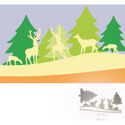 Christmas Tree And Elk Metal Cutting Dies Stencils For DIY Decorative Embossing Handcraft Paper Cards Making Die Template 2021