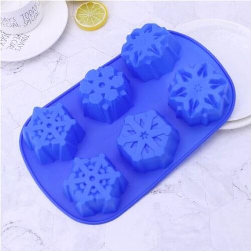 Christmas Snowflakes Silicone Cake Mold Soap Candy Chocolate Mould DIY Flexible