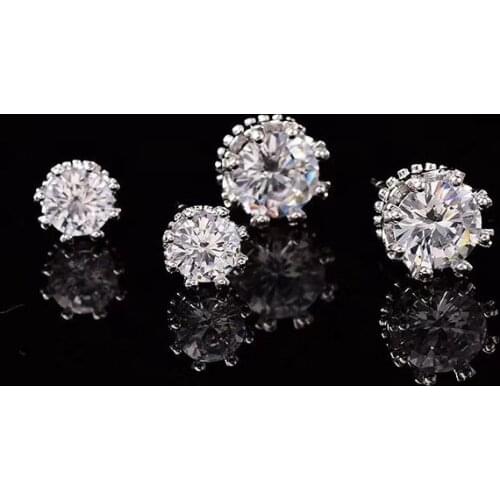 Crown earrings silver 925 jewelry moissanite total 1.00ct GRA earings fashion jewelry 2020 aesthetic earrings for