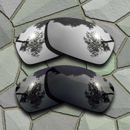 Grey Black&Chrome Sunglasses Polarized Replacement Lenses for Oakley Hijinx