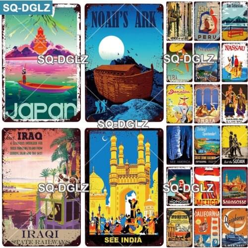 [SQ-DGLZ] PERU City Metal Sign Vintage Plaque Wall Decor For Bar Country Plate Tin Sign Travel INDIA Poster