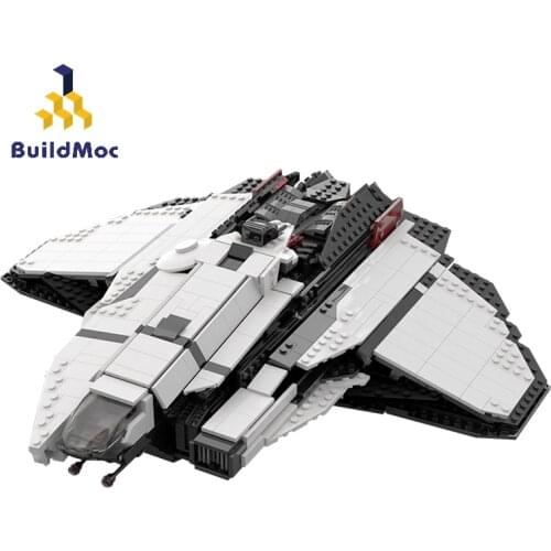 BuildMoc City Space Station Spaceship Mercury Starrunners from Crusader Industries Battleship Building Blocks City Toys For Kids