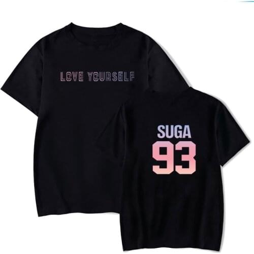 Kpop Love Self Album Tops Clothes Bulletproof boy （JUNG KOOK）（SUGA）（Rap Monster）Korean Tumblr Women T Shirt Tops Streetwear Clo