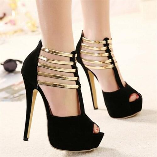 Sexy high heels women shoes platform peep toe wedding shoes women pumps black red shoes woman high heel shoes tacones mujer