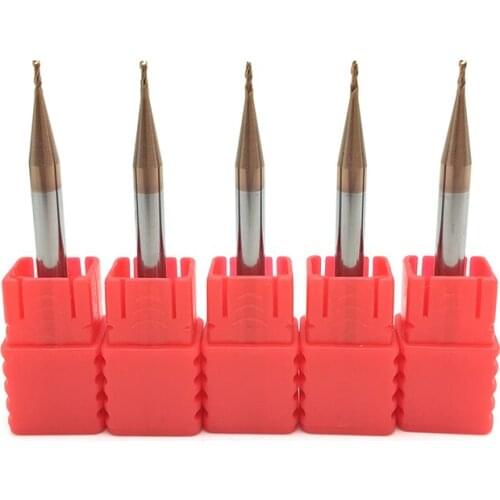 5PCS HRC60 2Flute 1mm Solid Carbide Endmill D1x3xD4x50L 50mm long Standard Length Side milling Slotting Profiling carbide cutter