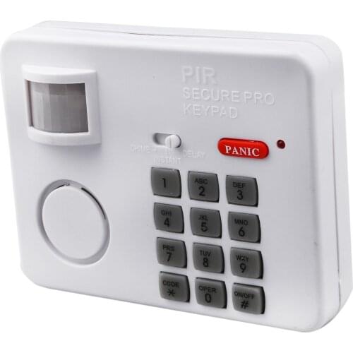 JABS Wireless Motion Sensor Alarm with Security Keypad PIR Home Garage Shed Caravan white