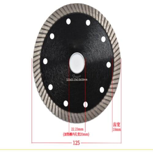 Free shipping 10PCS 125'*22.23*12mm hot pressed turbo diamond saw blade for tile/ceramic/proceilin cutting with long workspan