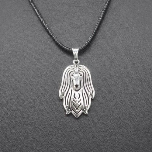 Lovers' Dog Pendant Rope Chain Necklaces Womens Jewelry Metal Afghan Hound Necklaces Drop Shipping