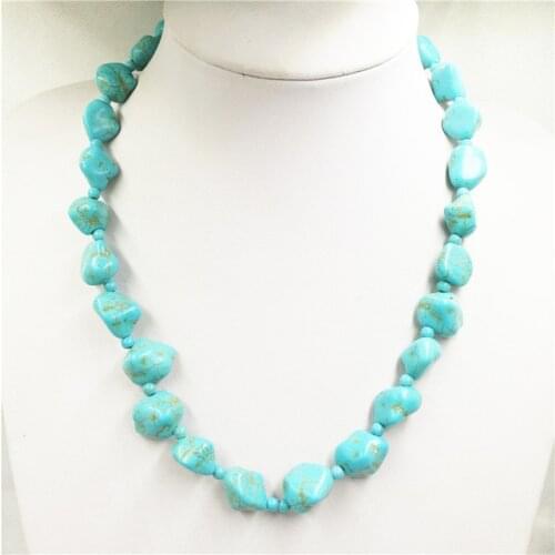 Irregular green turquoises Natural Stone Charms Necklaces Chokers for Girls Handmade Statement Women Necklace Fashion Jewelry