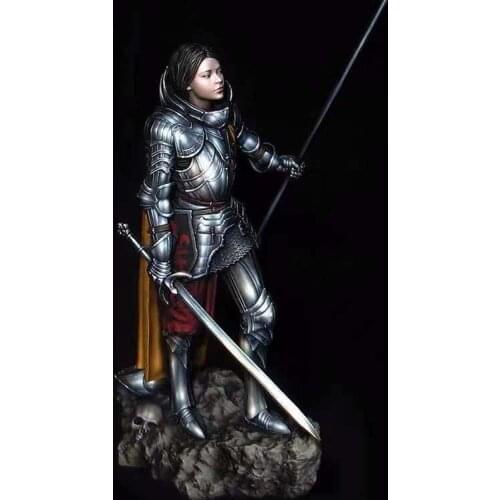 1/24 Resin Figure Full Body Model Joan of Arc Warrior Armor Unassembled, Uncolored