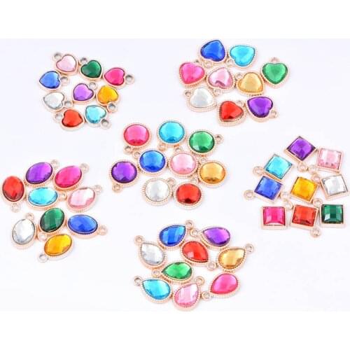 10pcs/lot Colorful Water Drop Crystal Rhinestone Charms Diy Jewelry Making Bracelet Necklace Earrings Headdress Pendant Findings