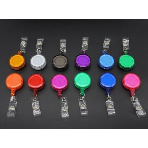 20pcs/lot Solid Color ID Badge Holder Retractable Badge Reel Different Color Badge Reel With Lanyard