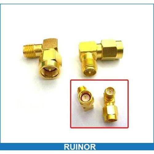 20pcs SMA Plug Male to RP SMA Jack Female Adapter Right Angle Connector Adapter