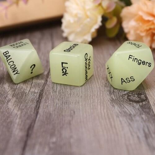 5pcs/set Luminous English Words Acrylic Sex Dice Erotic Love Game Sexy Posture Adult Couple Lovers Bachelor Gifts