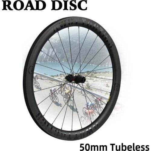 700C Disc Brake Carbon Wheels 50mm Deep 28mm Wide Road Bike Clincher Tubular Tubeless Carbon Wheels For Cyclocross Wheels