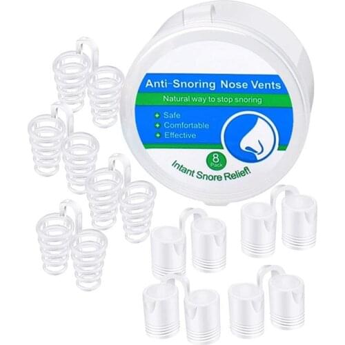 8 pcs Snore Stoppers Anti Snoring Nose Vents anti Snore Devices Nasal Dilators Easy Sleep Solution Breathing Aids to Heavy Conge