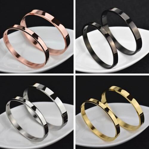 Unisex Fashion Classic Four Colors Charm Bracelet Cuff Open Bangle & Bracelet Couple Love Jewelry Stainless Steel Diy Jewelry