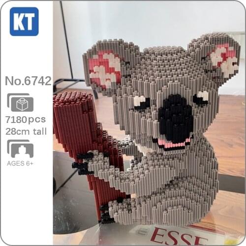 CB 8005 Cartoon Koala Bear Koalas Wild Animal Pet Tree 3D Model DIY Mini Magic Blocks Bricks Building Toy For Children No Box