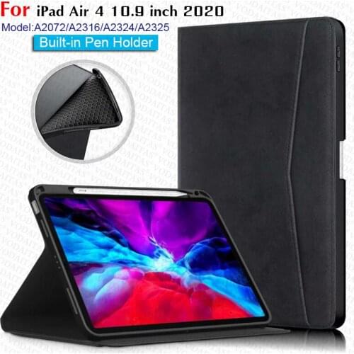 VODAITAS Flip Case for IPad Air 10.9 2020 Cover with Pencil Holder Ultra Auto Sleep/Wake Smart Cover Leather+TPU for IPad Air 4
