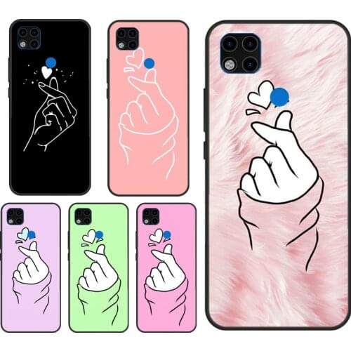 Kpop Hand Finger Heart Phone Case For Xiaomi Redmi Note 10 9 Pro 8T 9S 7A 8A 9A 9C 9T K40 Redmi Note 8 Pro Cover