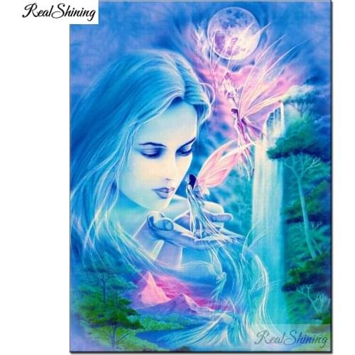 Diy 5d diamond painting moon,fairy,girl for room Decor diamond mosaic full square resin diamond Embroidery rhinestones F904