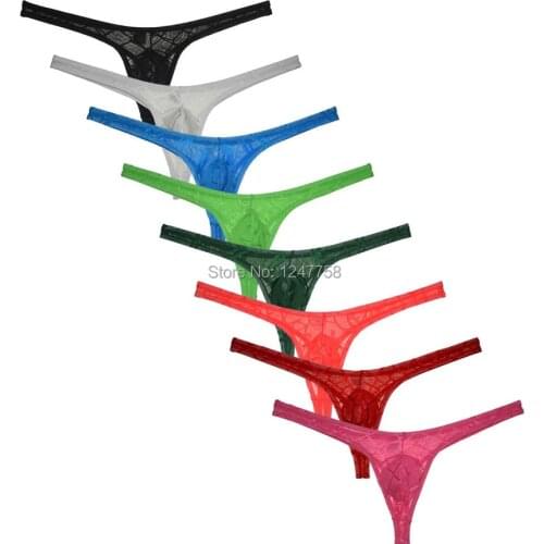 Mens See-through Micro Thong Contour Pouch T-back Men Thong Tanga Hombre Tangas Hombre Sexy Gay Men Lingerie