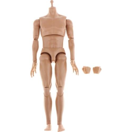 1/6 Scale Male Man Boy Body Figure Military Chest Muscular for 12' Soldiers Action Figure Head Toys
