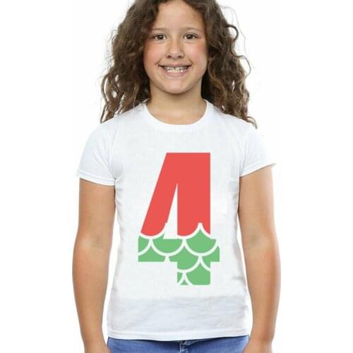 Cartoon T Shirts for Teen Girls Summer Kids White Tees Korean Fashion Children Clothes Happy Birthday