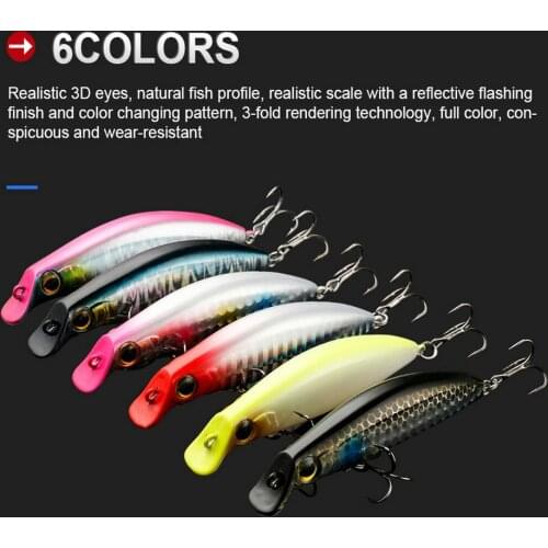 JOHNCOO Hardbait For Snapper Flounder Bass Chub 75mm 6.9g Minnow Fishing Lure Hard Bait Floating Wobblers