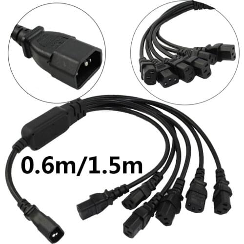 IEC 320 C14 Male Plug to 6XC13 Female Y Splitter Power Cord 250V/10A Six Times C13 Extension Cable For PC Computer Monitor PDU