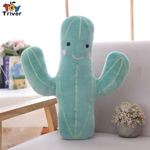 Kawaii Green Plants Cactus Plush Toys Triver Stuffed Doll Pillow Cushion Kids Children Boys Girls Adults Gifts Home Room Decor